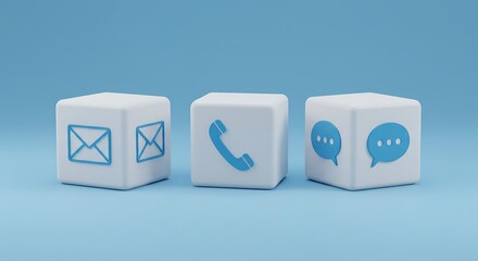 Contact Options: Mail, Phone, Chat - 3D Render