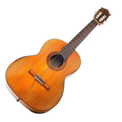 Classic acoustic guitar, light orange wood