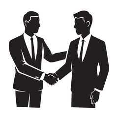 Fototapeta premium Business Handshake Icon - Minimal Silhouette