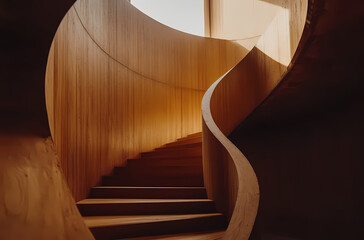 Modern Wooden Spiral Staircase Design