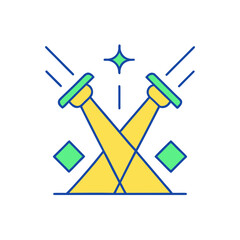 Stage spotlight icon with geometric accents
