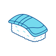 Simple blue sushi nigiri icon