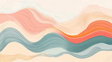 Abstract Wave Patterns in Pastel Colors