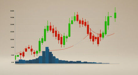Dynamic Stock Chart Showing Price Fluctuations in Green and Red