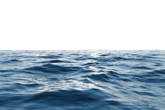 Calm ocean waves, dark blue, horizon