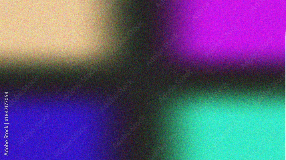 Poster abstract geometric composition with vibrant color blocks of purple blue green and beige creating a m