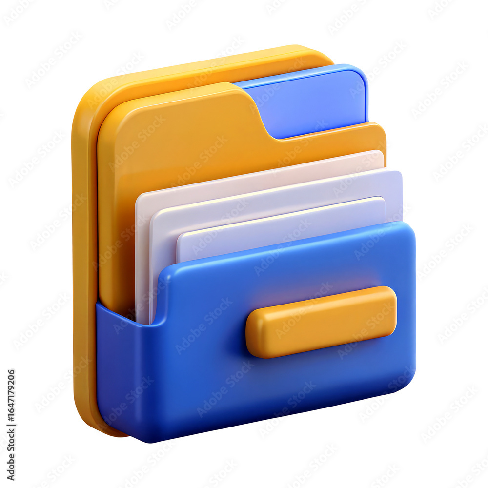 Poster 3d organize your important files with this clean, modern 3d folder icon featuring helpful tabs for e