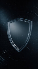 Central shield icon in virtual security interface