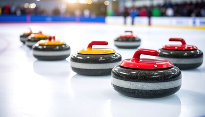 Curling stones on ice rink (1)