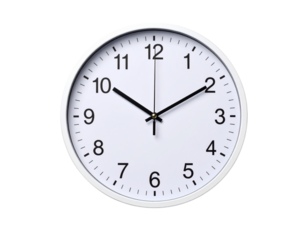 Minimalist Round Wall Clock with Clean Face, isolated on a transparent background