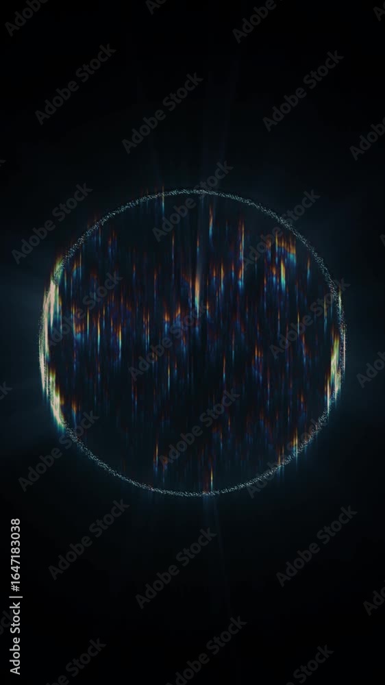 Poster this vibrant abstract animation features luminous colors creating a circular design on a dark backgr