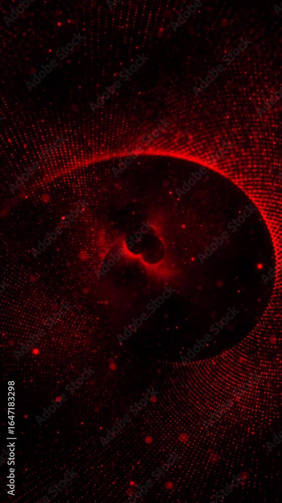 Poster enjoy a captivating animation of a dynamic red spiral on a contrasting black background for a mesmer