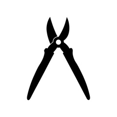 Silhouette of pruning shears gardening and plant trimming tool vector design