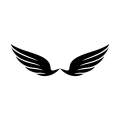Simple wing icon representing speed and motion clean vector illustration with white background