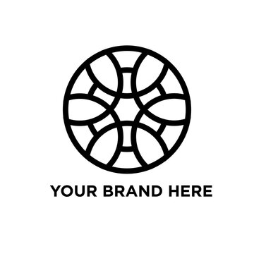 circle abstract simple bold line minimal logo.