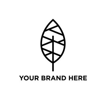  leaf modern simple bold line minimal logo.