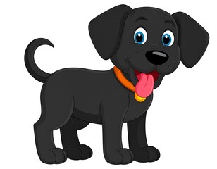 Cute cartoon black dog