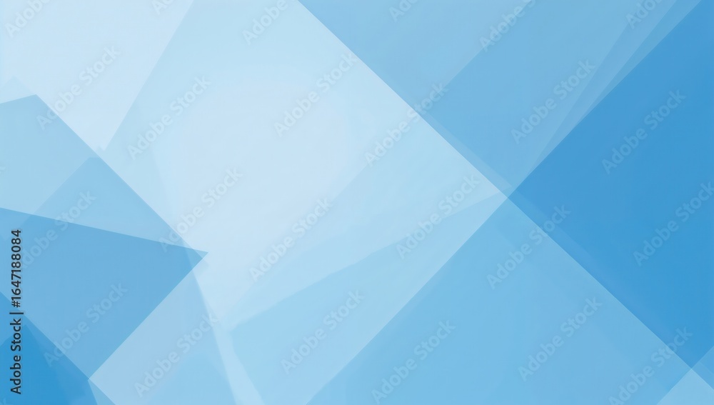 Poster abstract geometric background in various shades of blue with layered triangular shapes creating dept