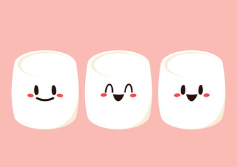 Marshmallow cartoon. marshmallow character design. Marshmallow vector.