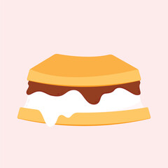 Chocolate bar and graham crackers. S'more graham cracker, chocolate, and marshmallow.