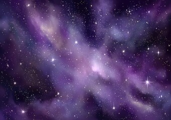 Deep space nebula, swirling purple, stars