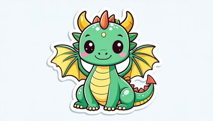 Obraz premium Cute cartoon dragon sticker