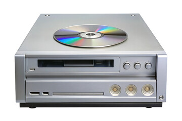 Fototapeta premium Silver cd player with disc on top