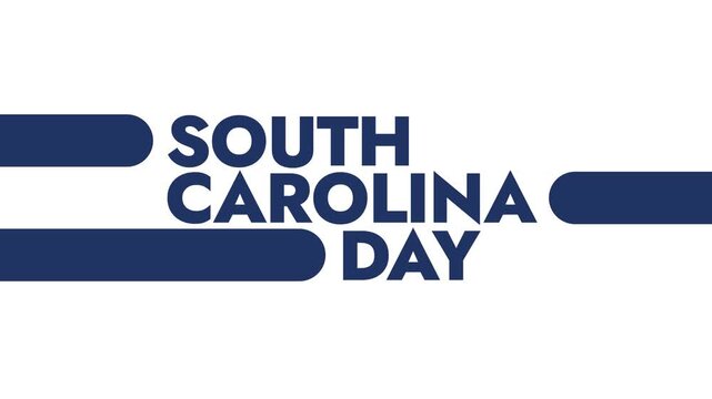 National South Carolina Day south carolina blue color motion graphics seamlessly loopable text animation on a white background for wishing and celebrating south carolina day