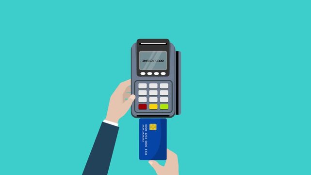 Approved Credit Card Transactions at EDC Machine Animation Video 4K suitable for your project needs