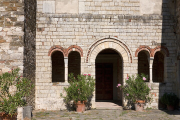 The ancient little Romanesque church of San Cresci, near Montefioralle, Greve in Chianti, Tuscany, Italy, probably the oldest existing church in Chianti