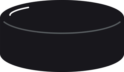 Black hockey puck isolated on white background