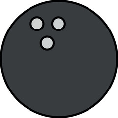 Black bowling ball with three finger holes