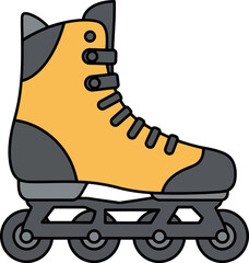 Yellow inline skate action sport gear
