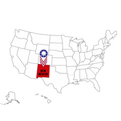 Simple Outline USA Map Highlighting New Mexico State Graphic Design