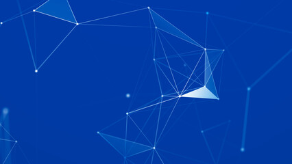 Abstract digital communication points. Technological background. Network connection structure. Color plexus effect. 3D