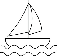 Nautical Sailing Boat Icon Set. Sailboat icon. Sail boat yacht. Sail vessel vector set.

