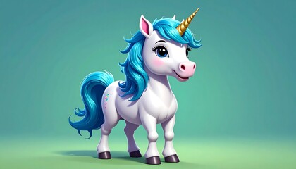 Fototapeta premium Cute cartoon unicorn (4)