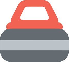 Curling stone icon flat design
