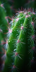 Kaktus Makro. Close-up of Juicy Cactus Plant in Nature Wilderness