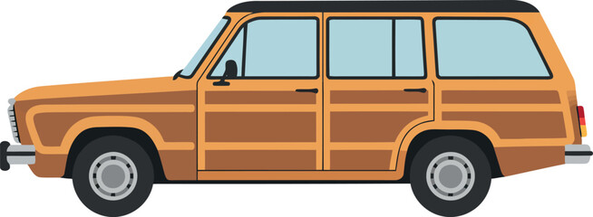Vintage woodie station wagon car © Vector World
