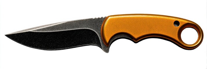 Obraz premium Knife Warning. Sharp Blade Box Cutter Tool on Isolated White Background