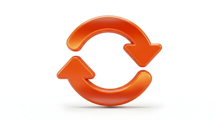  orange circular refresh arrows
Title: Orange Circular Refresh Arrows Icon, Synchronization and Update Concept