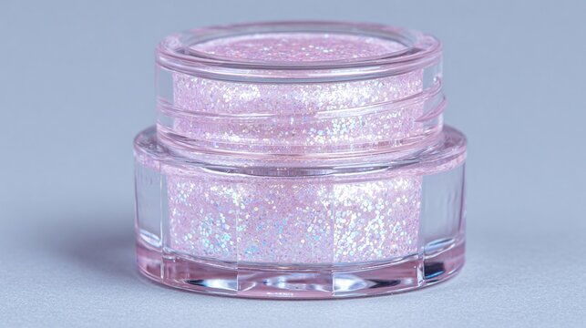 CONTENITORE TRASPARENTE DI CREMA VISO ROSA PERLATA