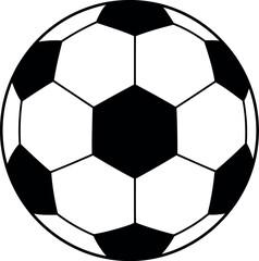Classic soccer ball black white isolated