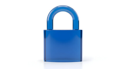 Naklejka premium Blue Padlock Security Icon Isolated on White Background