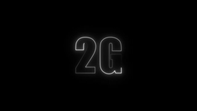 Neon 2G Text Illustration &ndash; Futuristic Wireless Network and High-Speed Internet Concept animation ...