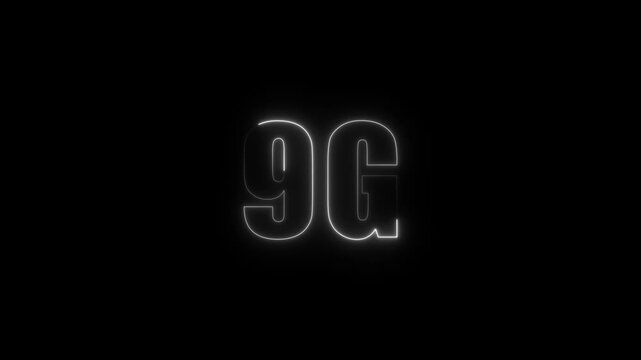 Neon 9G Text Illustration &ndash; Futuristic Wireless Network and High-Speed Internet Concept animation ...