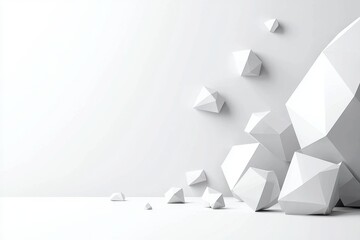 Fototapeta premium Low Poly Design with White and Gray Colors