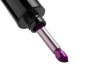 Purple lipstick applicator glossy isolated on a transparent background