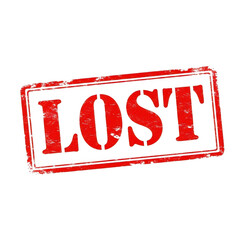 Distressed lost stamp isolated on transparent background